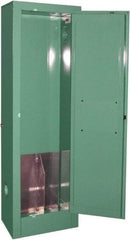 Securall Cabinets - 1 Door, Green Steel Standard Safety Cabinet for Flammable and Combustible Liquids - 44" High x 14" Wide x 9" Deep, Manual Closing Door, 3 Point Key Lock, D, E Cylinder Capacity - Benchmark Tooling