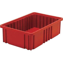 Quantum Storage - 40 Lb Load Capacity Red Polypropylene Dividable Container - Stacking, 5" Long x 10.9" Wide x 16-1/2" High - Benchmark Tooling