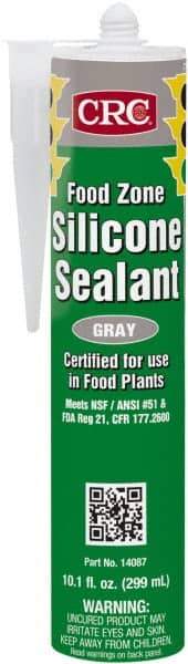 CRC - 10.1 oz Cartridge Gray Hydroxy-Terminated Polydimethylsiloxane/Silica Food Grade Silicone Sealant - -70 to 400°F Operating Temp, 60 min Tack Free Dry Time, 24 hr Full Cure Time - Benchmark Tooling