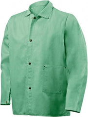 Steiner - Size 2XL Flame Resistant/Retardant Jacket - Green, Cotton & Nylon, Snaps Closure, 56 to 58" Chest - Benchmark Tooling