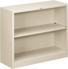 Hon - 2 Shelf, 29" High x 34-1/2" Wide Bookcase - 11-1/2" Deep, Steel, Light Gray - Benchmark Tooling