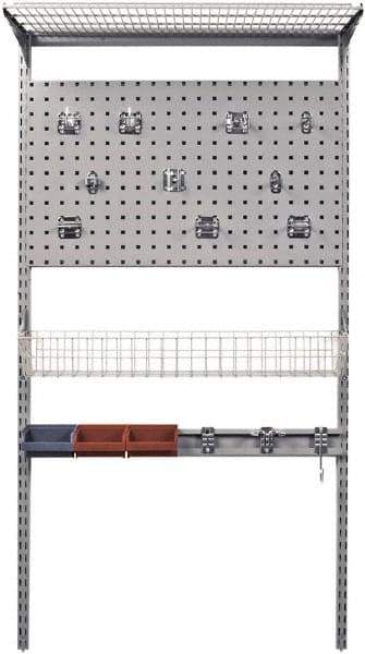 Triton - 33" Long Gray Pegboard Wall Mounted Storage - For Use with LocBoards, LocHook Assts, Wire Shelves, Wire Baskets, Hanging Bins & Mounting Hardware - Benchmark Tooling