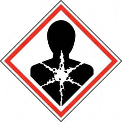 NMC - Hazardous Materials Label, Header: Health Hazard - Legend: GHS - Graphic, English, Black & Red, 4" Long x 4" High, No Coating - Benchmark Tooling