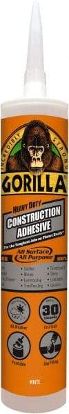 Gorilla Glue - White, Cartridge Silyl Terminated Polyether Construction Adhesive - -40 to 200°F Service Temperature, Indoor & Outdoor - Benchmark Tooling