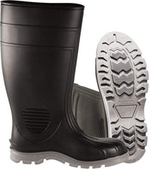 PRO-SAFE - Unisex Size 11 Medium Width Steel Work Boot - Black, PVC Blend Upper, 15" High, Non-Slip, Waterproof - Benchmark Tooling