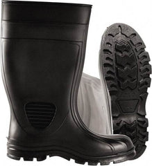 PRO-SAFE - Unisex Size 8 Medium Width Steel Work Boot - Black, PVC Upper, 15" High, Non-Slip, Waterproof - Benchmark Tooling