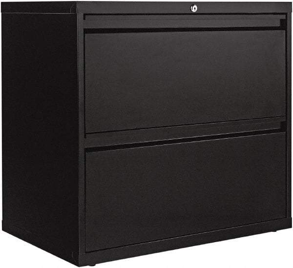 ALERA - 30" Wide x 28.38" High x 19-1/4" Deep, 2 Drawer Lateral File - Steel, Black - Benchmark Tooling