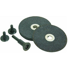 Vortec 6-Piece Cut-Off Wheel Kit, Mandrel and 5 ea. 3″ × 1/16″ × 3/8″ Wheels - Benchmark Tooling