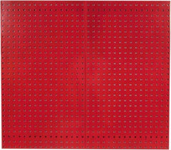 Triton - 24" Wide x 42-1/2" High Industrial Steel Tool Peg Board System - 2 Panels, Steel with Epoxy Coating, Red - Benchmark Tooling