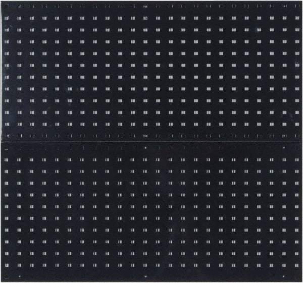 Triton - 18" Wide x 36" High Industrial Steel Tool Peg Board System - 2 Panels, Steel with Epoxy Coating, Black - Benchmark Tooling