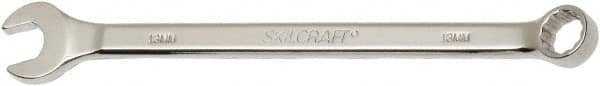 Ability One - 13mm 12 Point Combination Wrench - 15° Offset Angle, Steel, Chrome Finish - Benchmark Tooling