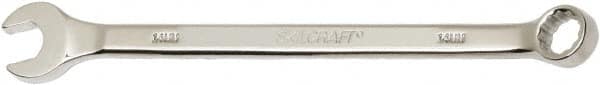Ability One - 14mm 12 Point Combination Wrench - 15° Offset Angle, Steel, Chrome Finish - Benchmark Tooling