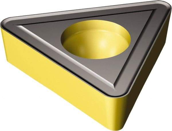 Sandvik Coromant - TCMT21.51 UR Grade 4325 Carbide Turning Insert - TiCN/Al2O3/TiN Finish, 60° Triangle, 1/4" Inscr Circle, 3/32" Thick, 1/64" Corner Radius - Benchmark Tooling