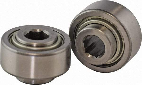 USDI - 1 Row, 2.265" OD, 11/16" Hex Double Shield Conveyor Roller Bearing - 2,450 Lb Capacity, 550 Max RPM, Steel with 52100 Chrome Steel Housing - Benchmark Tooling