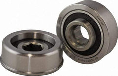 USDI - 1 Row, 1-1/2" OD, 7/16" Hex Double Shield Conveyor Roller Bearing - 635 Lb Capacity, 550 Max RPM, with Flange, Steel with Zinc Housing - Benchmark Tooling