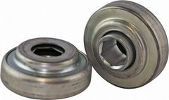 USDI - 1 Row, 2.321" OD, 11/16" Hex Open Conveyor Roller Bearing - 600 Lb Capacity, 550 Max RPM, Steel with Zinc Housing - Benchmark Tooling