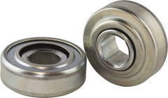 USDI - 1 Row, 3-1/16" OD, 1-1/16" Hex Single Seal Conveyor Roller Bearing - 603 Lb Capacity, 550 Max RPM, Steel with Zinc Housing - Benchmark Tooling