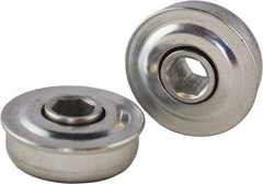 USDI - 1 Row, 1.53" OD, 7/16" Hex Double Seal Conveyor Roller Bearing - 145 Lb Capacity, 550 Max RPM, with Flange, Steel with Zinc Housing - Benchmark Tooling
