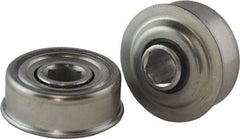 USDI - 1 Row, 2.265" OD, 5/8" Hex Single Seal Conveyor Roller Bearing - 425 Lb Capacity, 550 Max RPM, with Flange, Steel with Zinc Housing - Benchmark Tooling