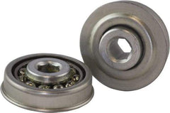 USDI - 1 Row, 1.897" OD, 7/16" Hex Single Seal Conveyor Roller Bearing - 190 Lb Capacity, 550 Max RPM, with Flange, Steel with Zinc Housing - Benchmark Tooling