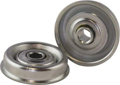 USDI - 1 Row, 2.13" OD, 7/16" Hex Open Conveyor Roller Bearing - 145 Lb Capacity, 550 Max RPM, with Flange, Steel with Zinc Housing - Benchmark Tooling