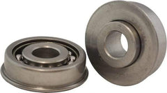 USDI - 1 Row, 2-1/4" OD, 3/4" Bore Diam, Round Open Conveyor Roller Bearing - 345 Lb Capacity, 550 Max RPM, with Flange, Steel with Steel Housing - Benchmark Tooling