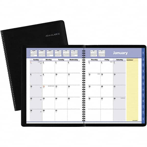 AT-A-GLANCE - 12 Sheet, 8-1/4 x 10-7/8", Monthly Planner - Black - Benchmark Tooling