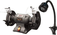 Jet - 10" Wheel Diam x 1" Wheel Width, 1-1/2 hp Grinder - 1" Arbor Hole Diam, 1 Phase, 1,720 Max RPM, 115 Volts - Benchmark Tooling