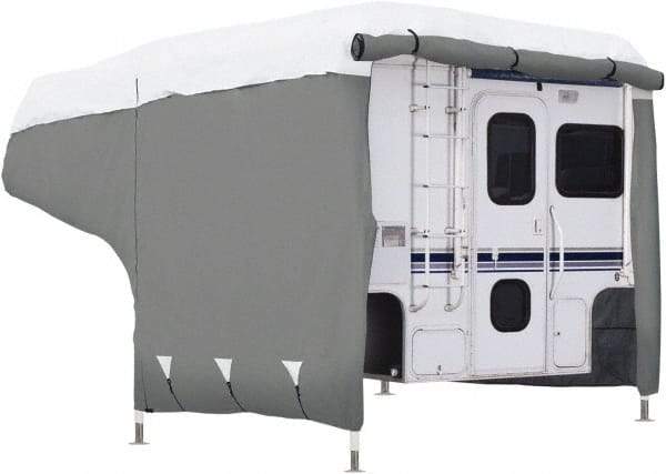 Classic Accessories - Polypropylene RV Protective Cover - 8 to 10' Long, Gray and White - Benchmark Tooling