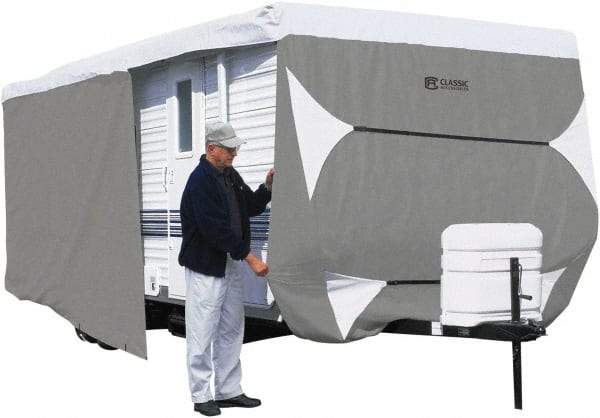 Classic Accessories - Polypropylene RV Protective Cover - 22 to 23' Long x 118" High, Gray and White - Benchmark Tooling