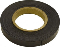 Mag-Mate - 300" Long x 1" Wide x 1/32" Thick Flexible Magnetic Strip - 8 Lb Max Pull Force, 4 Linear Ft/Lb Magnetic Pull Force, Plain Back, Dark Brown - Benchmark Tooling