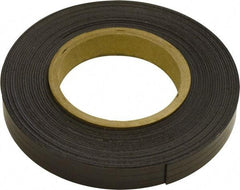 Mag-Mate - 300" Long x 1" Wide x 1/16" Thick Flexible Magnetic Strip - 12 Lb Max Pull Force, 6 Linear Ft/Lb Magnetic Pull Force, Plain Back, Dark Brown - Benchmark Tooling