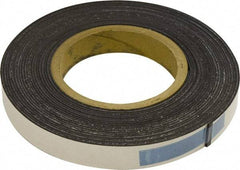 Mag-Mate - 300" Long x 1" Wide x 1/16" Thick Flexible Magnetic Strip - 12 Lb Max Pull Force, 6 Linear Ft/Lb Magnetic Pull Force, Adhesive Back, Dark Brown - Benchmark Tooling