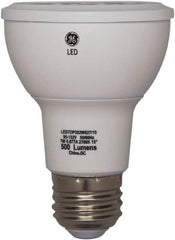 GE Lighting - 7 Watt LED Flood/Spot Medium Screw Lamp - 3,000°K Color Temp, 520 Lumens, 120 Volts, Dimmable, PAR20, 25,000 hr Avg Life - Benchmark Tooling