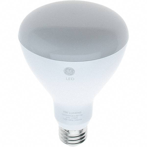 GE Lighting - 10 Watt LED Flood/Spot Medium Screw Lamp - 2,700°K Color Temp, 700 Lumens, 120 Volts, Dimmable, BR30, 25,000 hr Avg Life - Benchmark Tooling