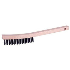 Vortec Pro Curved Handle Scratch Brush, Stainless Steel, 3 × 19 Rows - Benchmark Tooling