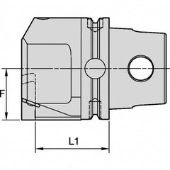 Kennametal - EG-P-GUP, EG-U-GUN, EG-U-GUP, ER-P-GUP, ER-U-GUN, ER-U-GUP Insert, 57mm Head Length, Modular Grooving Blade Holder Head - Left Hand Cut, System Size KM80TS, Through Coolant, Series Beyond Evolution - Benchmark Tooling