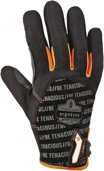 Ergodyne - Size 2XL (11) Polyester Blend Work Gloves - For Mechanic's & Lifting, Uncoated, Hook & Loop Cuff, Full Fingered, Black, Paired - Benchmark Tooling