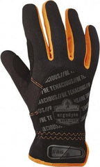Ergodyne - Size M (8) Polyester Blend Work Gloves - For Mechanic's & Lifting, Uncoated, Gauntlet Cuff, Full Fingered, Black, Paired - Benchmark Tooling
