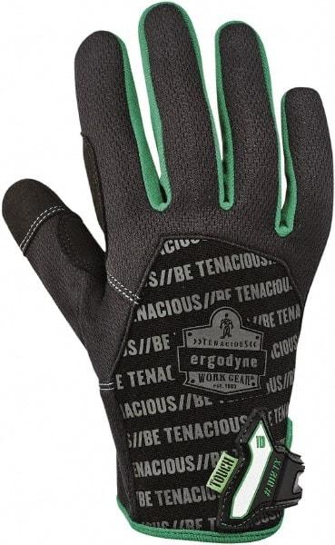 Ergodyne - Size L (9) Polyester Blend Work Gloves - For Mechanic's & Lifting, Uncoated, Hook & Loop Cuff, Full Fingered, Black, Paired - Benchmark Tooling