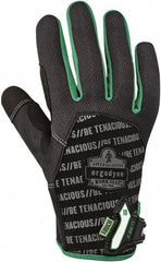 Ergodyne - Size L (9) Polyester Blend Work Gloves - For Mechanic's & Lifting, Uncoated, Hook & Loop Cuff, Full Fingered, Black, Paired - Benchmark Tooling