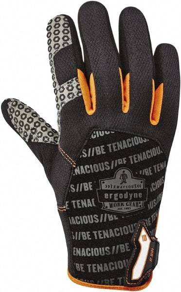 Ergodyne - Size 2XL (11) Polyester Blend Work Gloves - For Mechanic's & Lifting, Uncoated, Hook & Loop Cuff, Full Fingered, Black, Paired - Benchmark Tooling