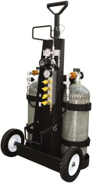AIR Systems - SCBA/EEBA Breathing Air Bottle Cart - Use with Self-Contained Breathing Apparatus (SCBA) - Benchmark Tooling