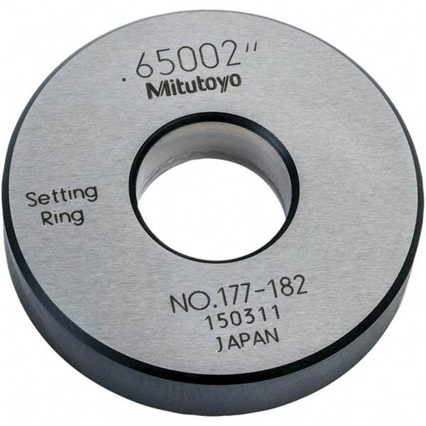 Mitutoyo - Setting Rings Inside Diameter (Decimal Inch): 0.6500 Outside Diameter (Decimal Inch): 1.7700 - Benchmark Tooling