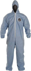 Dupont - Size 2XL FR Disposable Flame Resistant/Retardant Coveralls - Blue, Zipper Closure, Elastic Cuffs, Elastic Ankles - Benchmark Tooling