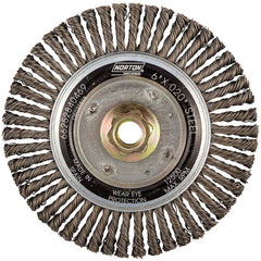 Norton - 6" OD, 5/8-11 Arbor Hole, Stringer Bead Carbon Wheel Brush - Benchmark Tooling