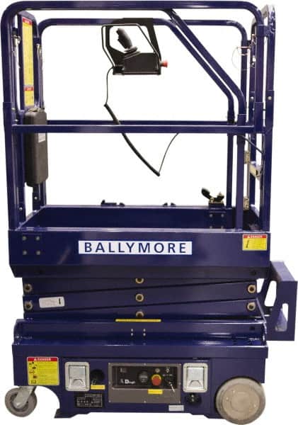 Ballymore - Cherry Pickers (Personal Lifts) Type: Drivable Mini Scissor Lift Type of Power: 12V DC - Benchmark Tooling