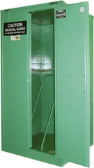 Securall Cabinets - 1 Door, Green Steel Standard Safety Cabinet for Flammable and Combustible Liquids - 46" High x 43" Wide x 18" Deep, Self Closing Door, 3 Point Key Lock, H Cylinder Capacity - Benchmark Tooling