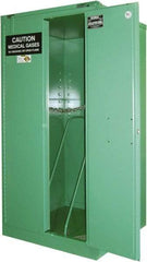 Securall Cabinets - 2 Door, Green Steel Standard Safety Cabinet for Flammable and Combustible Liquids - 67" High x 34" Wide x 34" Deep, Self Closing Door, 3 Point Key Lock, H Cylinder Capacity - Benchmark Tooling