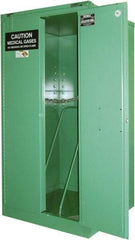 Securall Cabinets - 2 Door, Green Steel Standard Safety Cabinet for Flammable and Combustible Liquids - 46" High x 34" Wide x 34" Deep, Self Closing Door, 3 Point Key Lock, H Cylinder Capacity - Benchmark Tooling